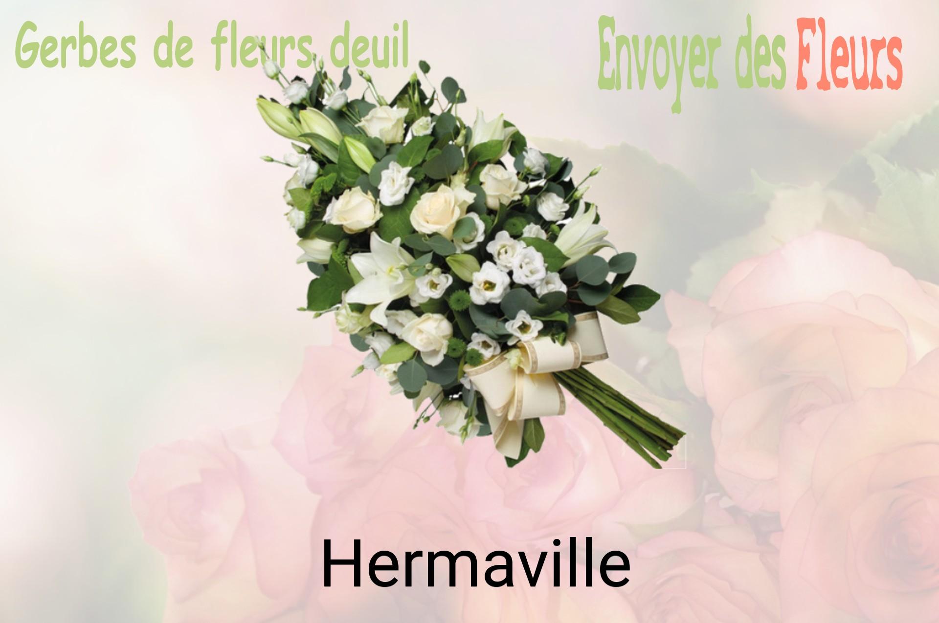 Gerbe de fleurs de deuil livrée à Hermaville